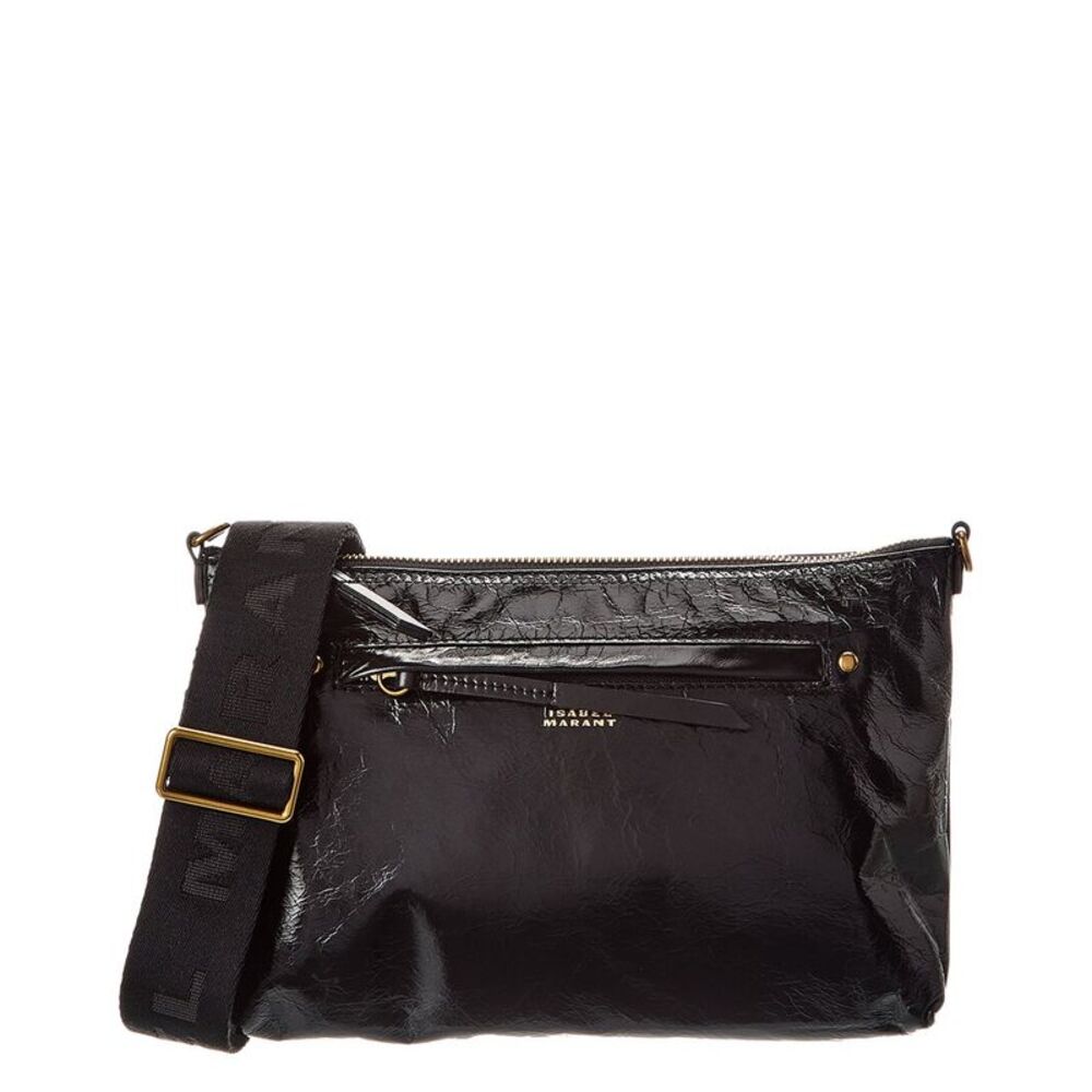 Isabel Marant Nessah Leather Shoulder Bag, Black
